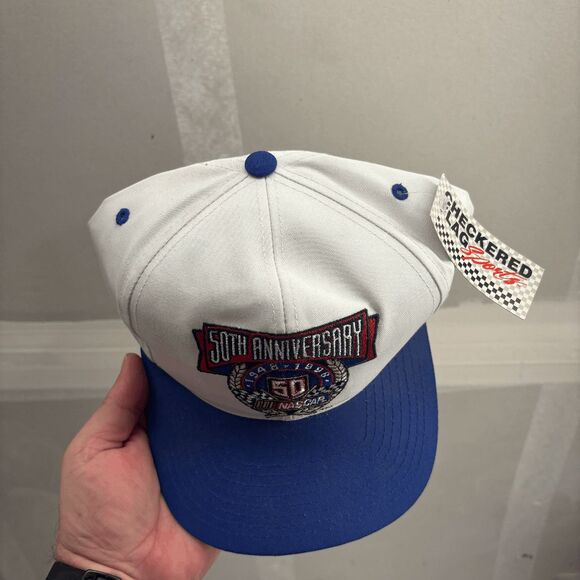 NASCAR 50th Anniversary Checkered Flag Vintage Snapback Cap Hat - NWT - Picture 7 of 8